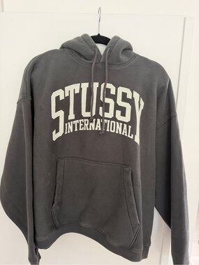 NEW with tags Stussy - Charcoal Gray 'Stussy International' Pullover Hoodie
